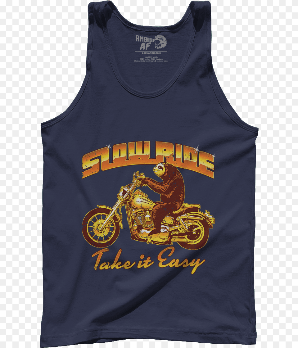 Sid The Sloth Active Tank, Clothing, Tank Top, Motorcycle, Transportation Png Image