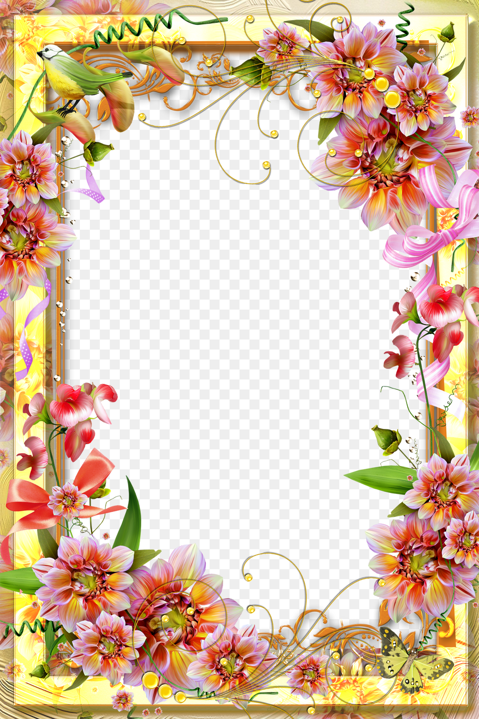 Side Border Designs Flowers Free Transparent Png