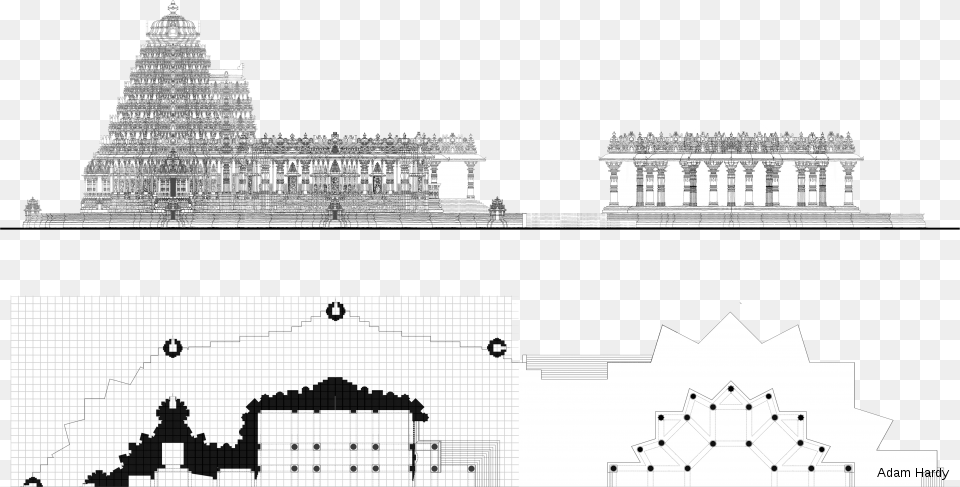 Side Elevation Of The Temple And The Open Hall Adam Hardy Indian Temple Architecture Pdf, Building Free Transparent Png