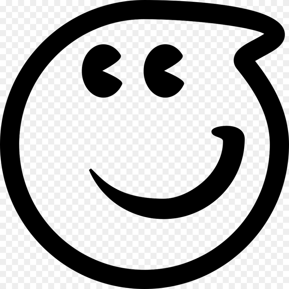 Side Face Smile Smiley, Stencil, Symbol Png