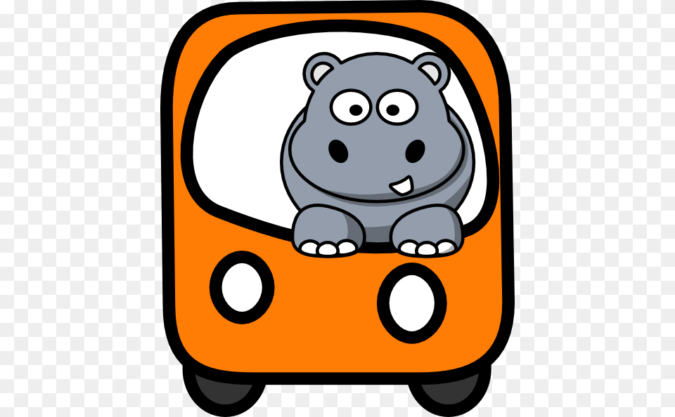 Side Hippo On A Bus Clip Art, Animal, Bear, Mammal, Wildlife Png Image