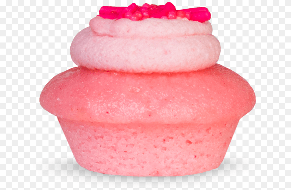 Side Image Of Pink Sugar Cookie Cupcake Macaroon, Cake, Cream, Dessert, Food Free Png