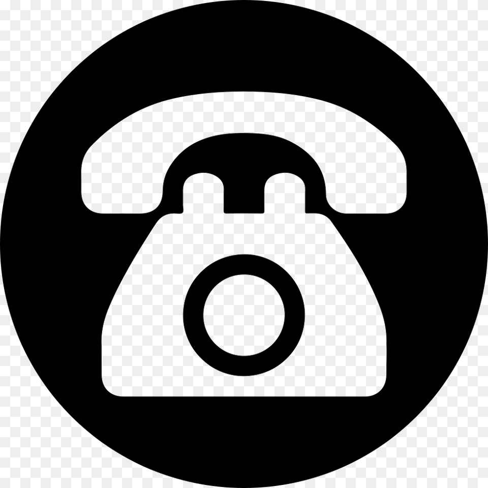Side Point Telephone Phone Icon Round, Stencil, Disk Free Png