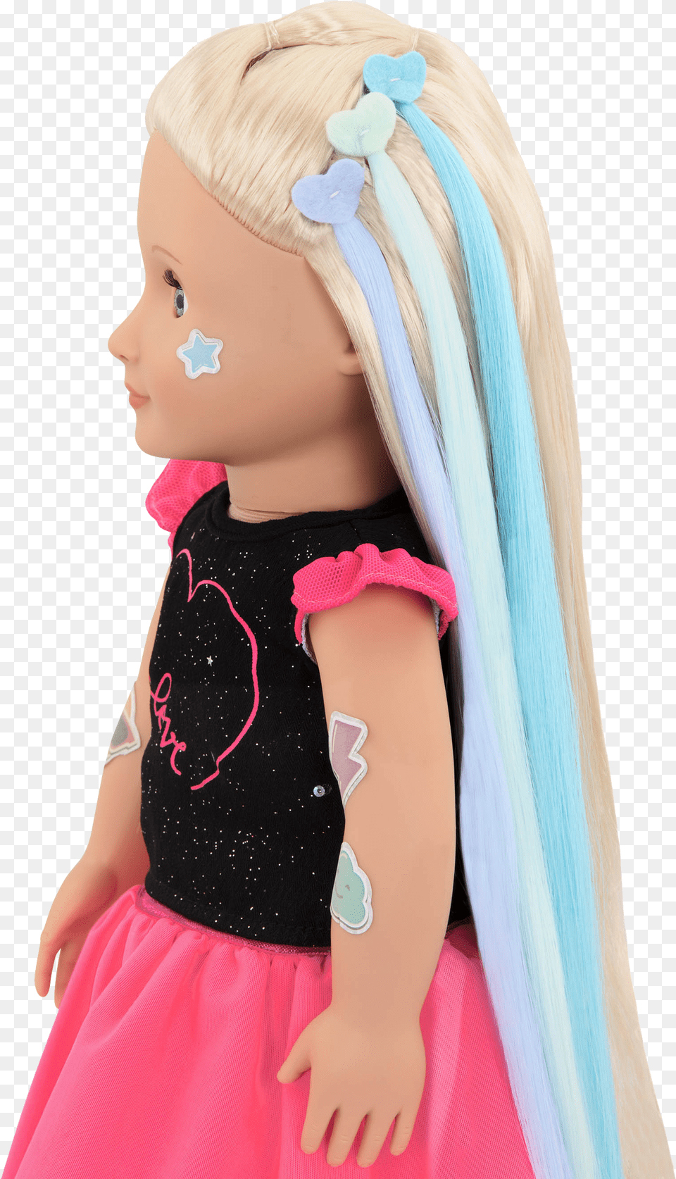 Side Profile Of Luana With Hair Extensions Barbie Clipart Plush, Doll, Toy, Person Free Transparent Png