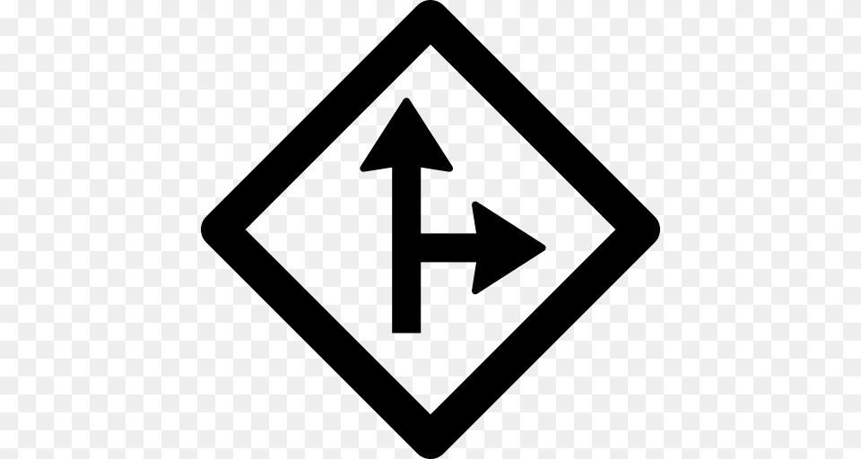 Side Road Sign Icon, Gray Free Png Download
