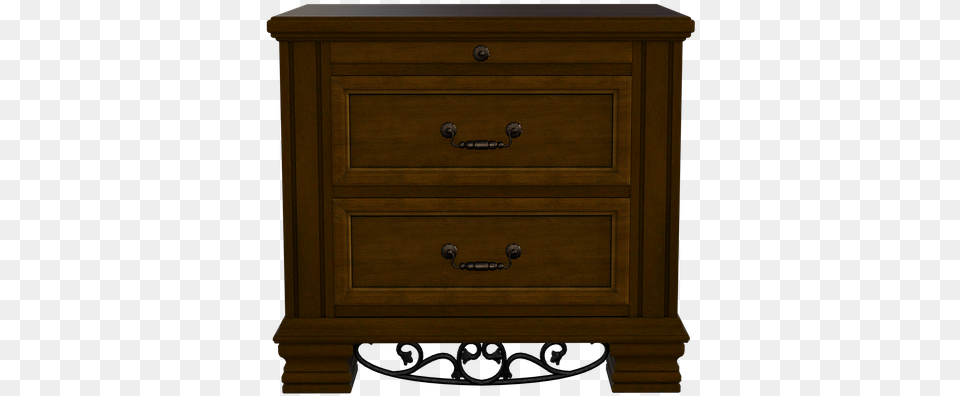 Side Table Drawers Metal Pulls Furniture 3d Render Chest Of Drawers, Cabinet, Drawer, Closet, Cupboard Free Png Download