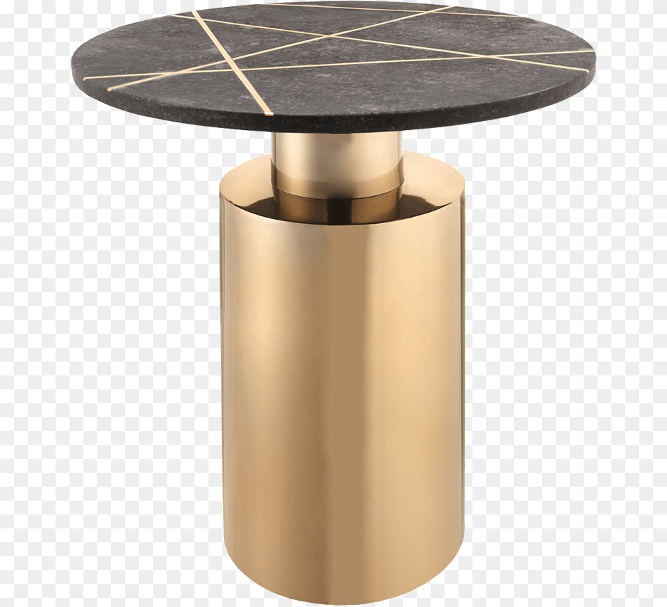 Side Table Gold, Furniture, Cylinder Free Transparent Png