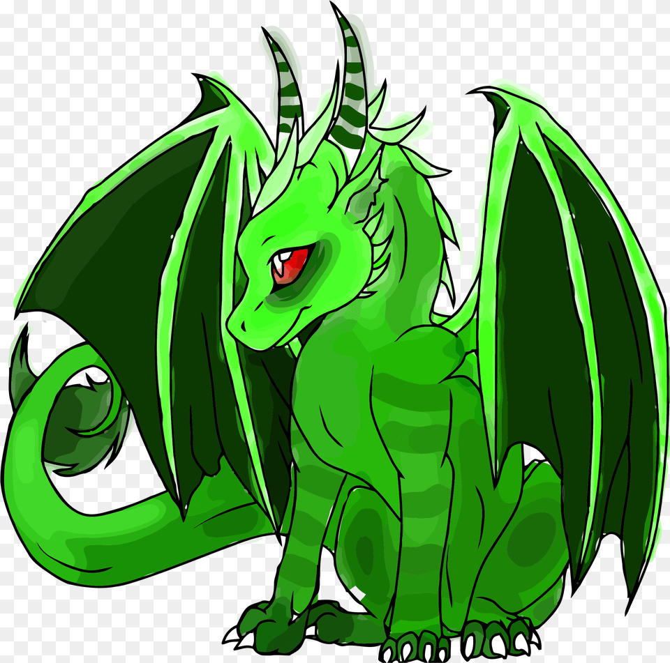 Side View Colorful Dragon Clipart Baby Cute Green Dragon Free Png