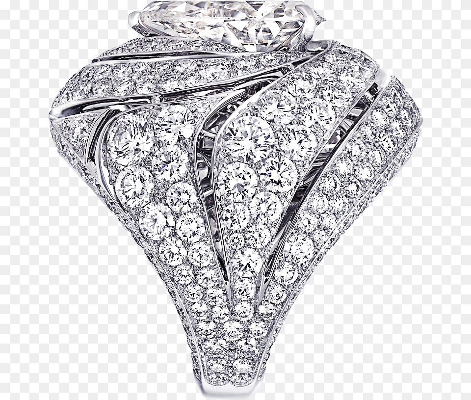 Side View Of A Graff Swirl Ring Featuring A Pear Shape Engagement Ring, Accessories, Diamond, Gemstone, Jewelry Free Transparent Png