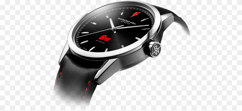 Side View Of The David Bowie Automatic Watch With Black 2018 Raymond Weil Watches, Arm, Body Part, Person, Wristwatch Png
