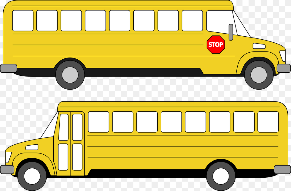 Side View Of Two School Buses Clipart, Bus, Transportation, Vehicle, School Bus Free Png