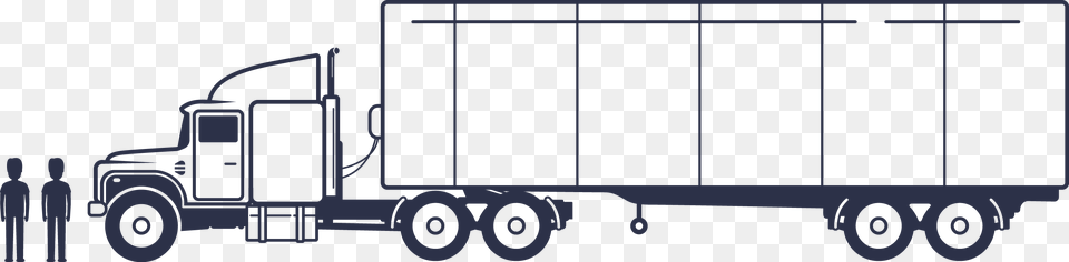 Side View Semi Truck Clipart, Gray Png Image
