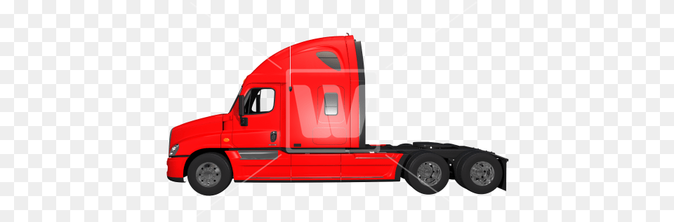 Side View Semi Truck Red Semi Truck, Vehicle, Transportation, Trailer Truck, Wheel Png Image