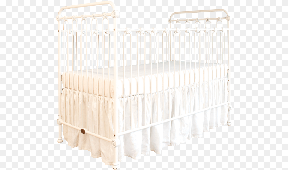 Sidekick Distressed White Metal Crib, Furniture, Infant Bed Png Image