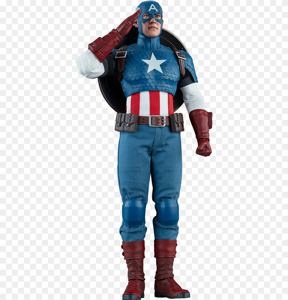 Sideshow Collectibles Captain America Sixth Scale Figure, Person, Clothing, Costume, Adult Free Png Download