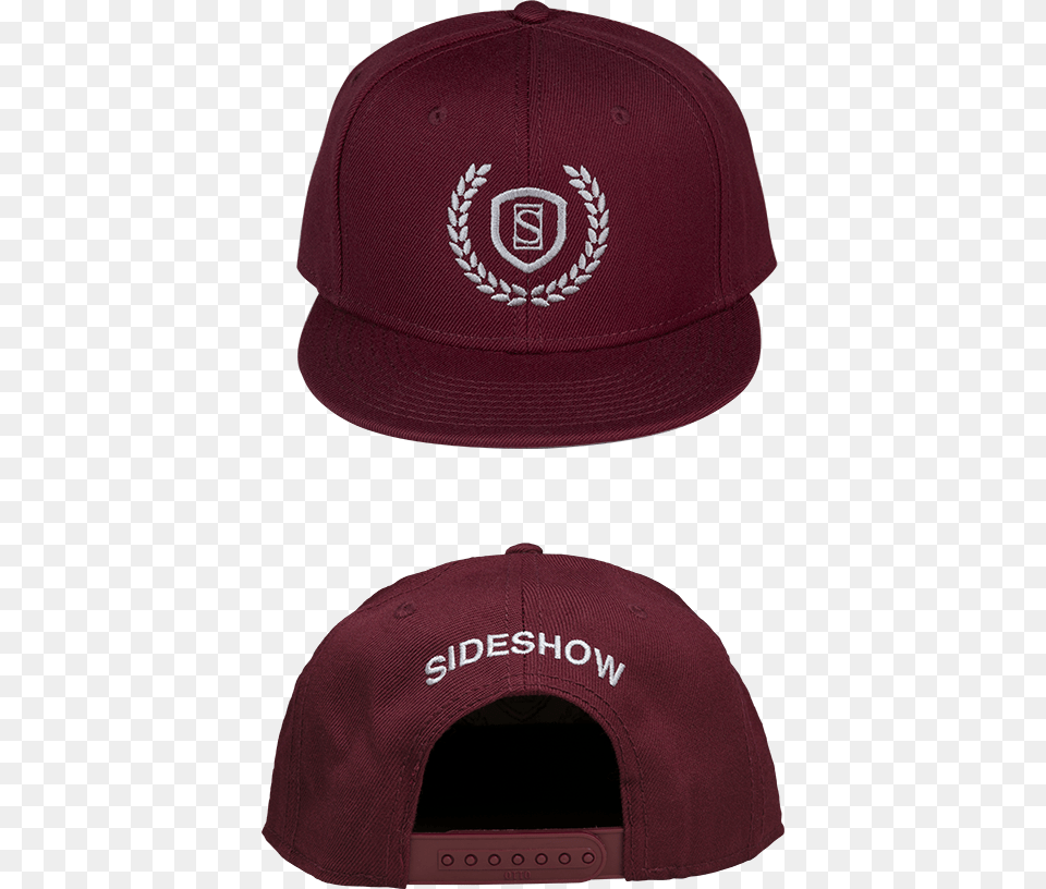 Sideshow Collectibles Sideshow Burgundy Snapback Cap Baseball Cap, Baseball Cap, Clothing, Hat, Maroon Png Image