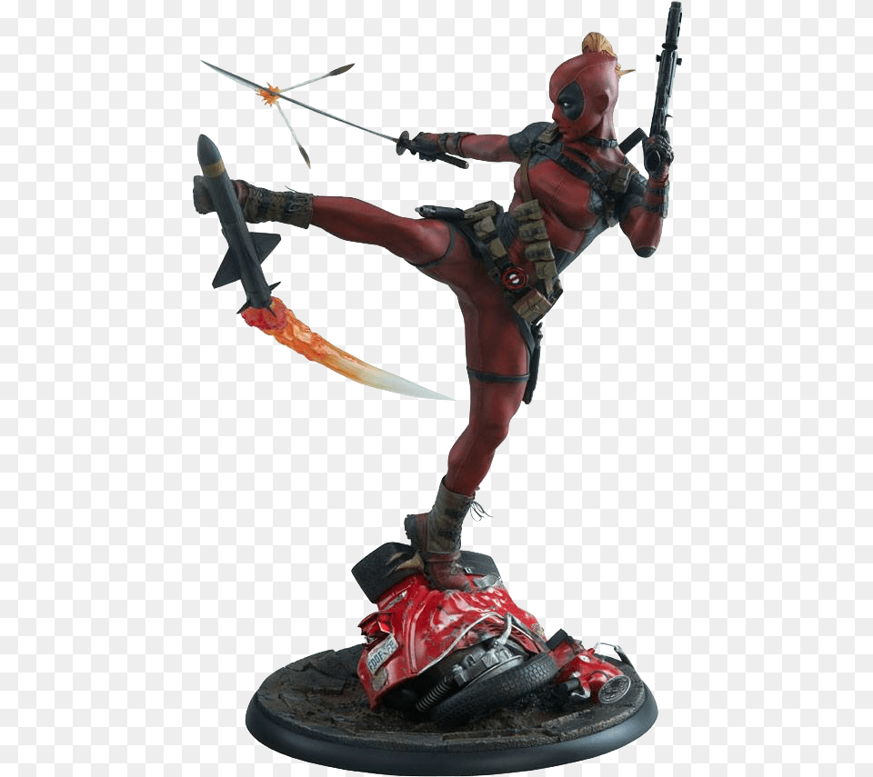 Sideshow Marvel Lady Deadpool Premium Format Figure Statue Deadpool, Figurine, Sword, Weapon, Rocket Free Transparent Png