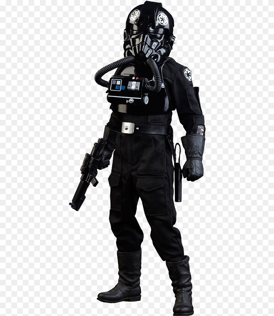 Sideshow Tie Fighter Pilot Figure From Star Wars Scale Tie Fighter Pilot, Helmet, Person, Man, Male Free Transparent Png