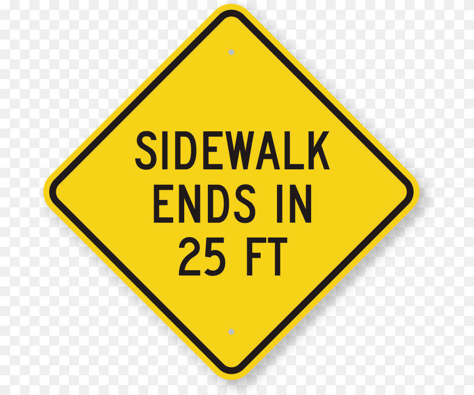 Sidewalk Ends In Diamond Sign Best Prices Ships Fast Sku, Symbol, Road Sign Free Png Download