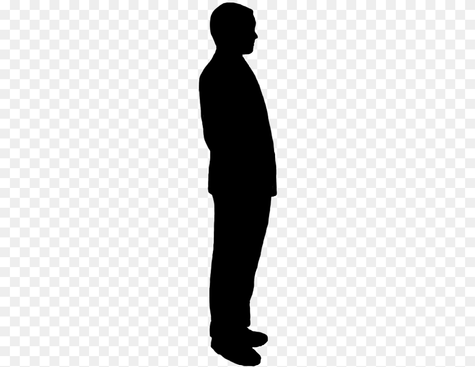 Sideway Silhouette Of Man Person Standing Sideways Silhouette, Gray Free Png Download