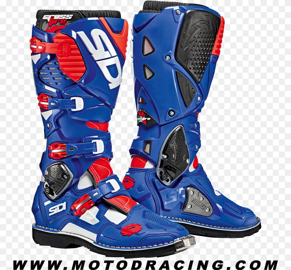 Sidi Crossfire 3 Ta Boots White Blue Flo Red Sidi Crossfire 3 Red Black, Boot, Clothing, Footwear, Shoe Free Png