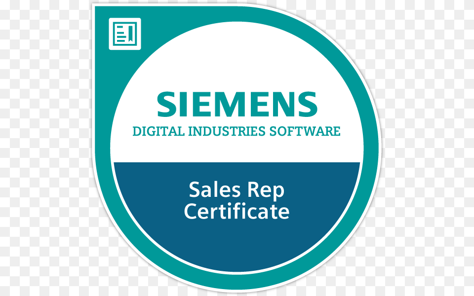 Siemens Digital Industries Software Sales Rep Certificate Circle, Sticker, Disk, Advertisement, Poster Free Png Download