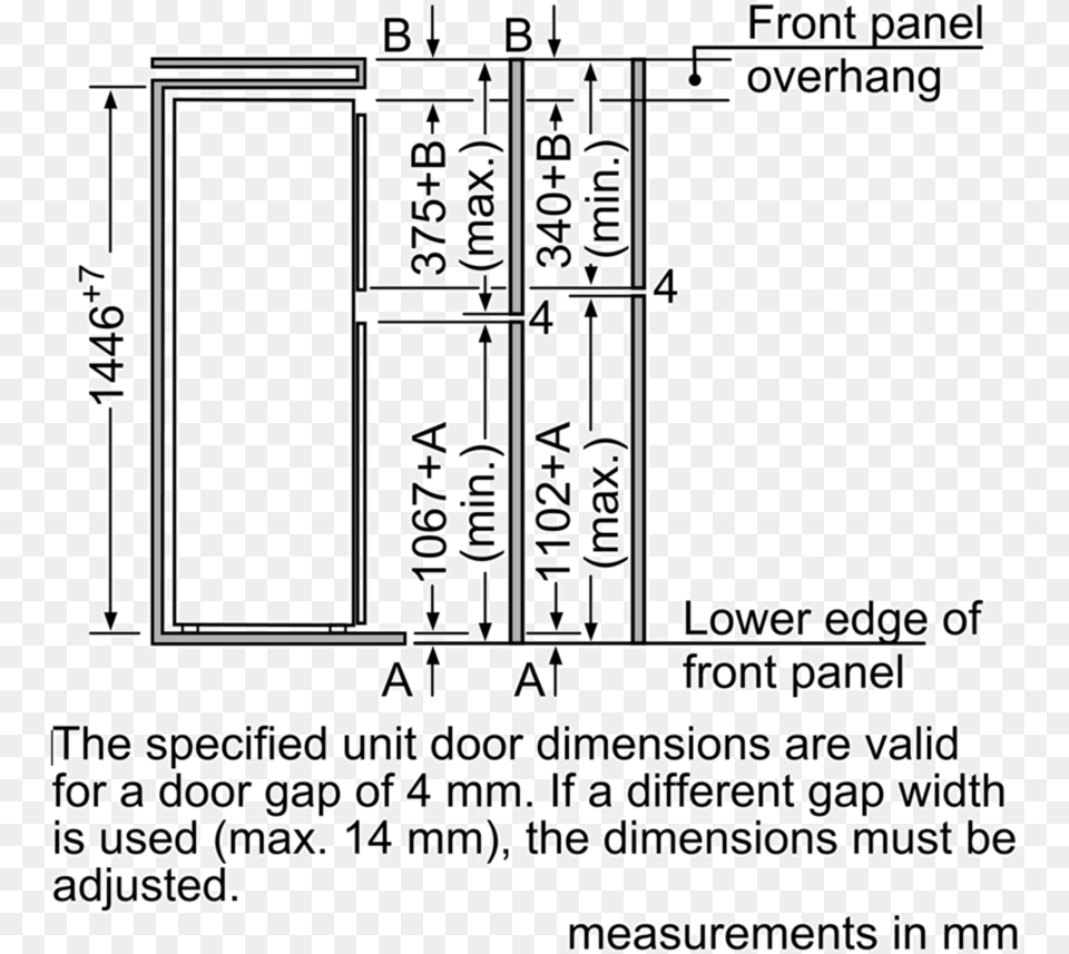 Siemens Ki26da20ff Builtin Fridge Freezer Top Freezer Diagram, Text, Door Free Png