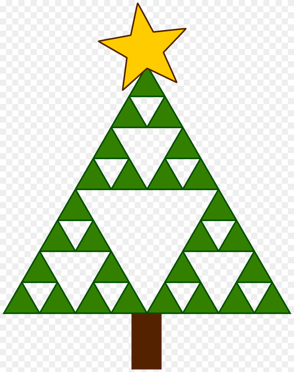 Sierpinski Xmas Tree Icons, Star Symbol, Symbol, Triangle, Green Free Png