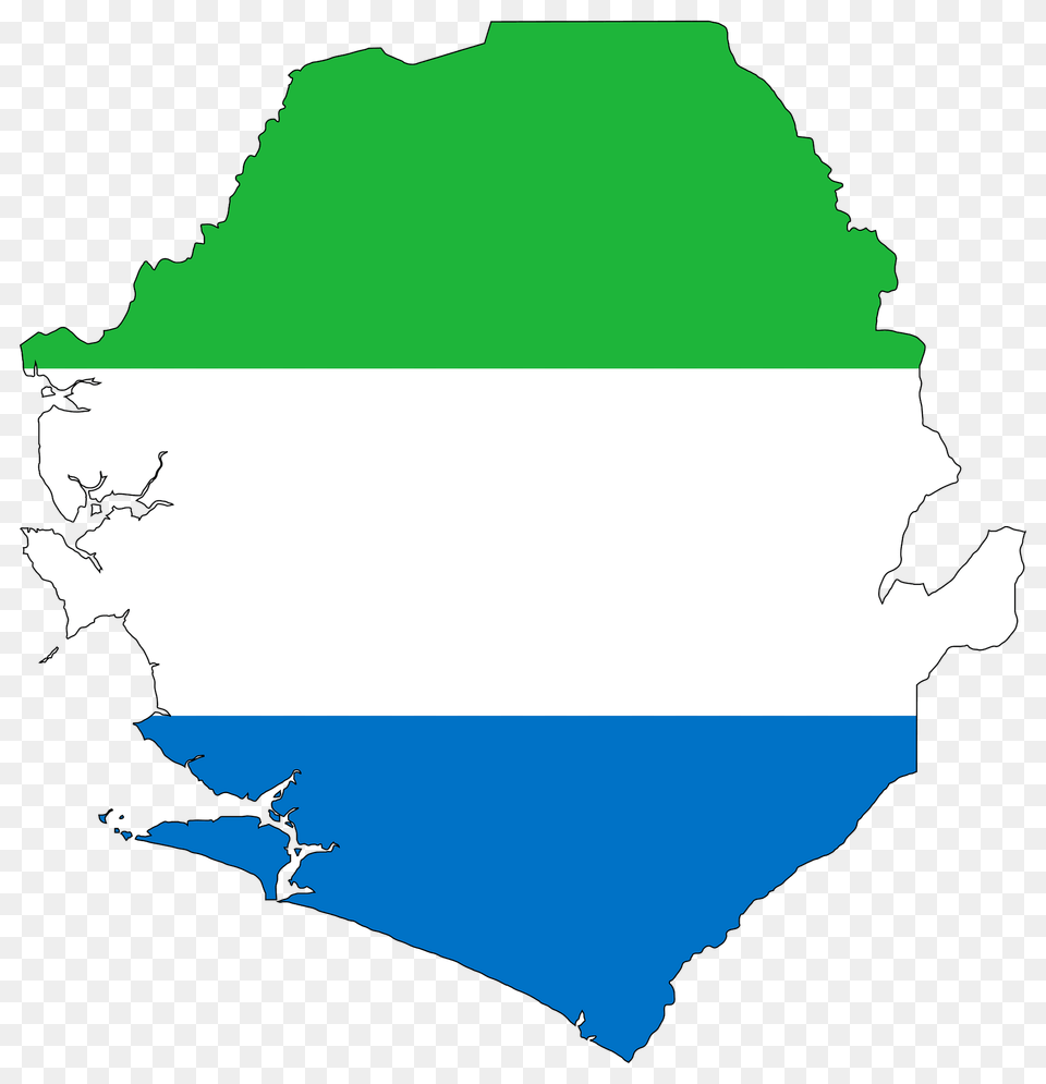 Sierra Leone Flag Map With Stroke Clipart, Nature, Chart, Plot, Land Free Transparent Png