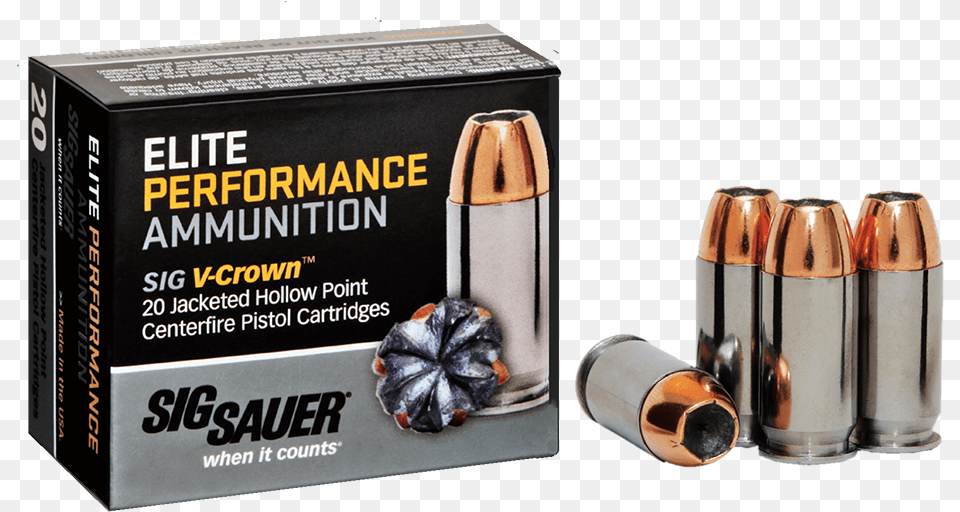 Sig Sauer Hollow Point Ammo, Ammunition, Weapon, Bullet, Bottle Png Image