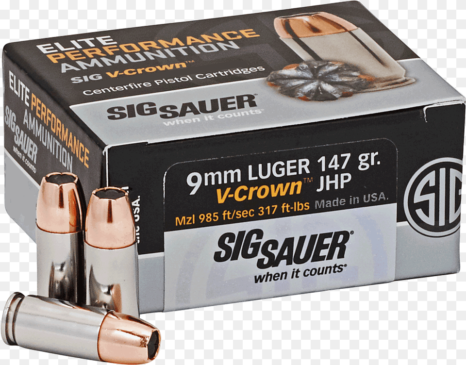 Sig Sauer Hollow Point Ammo, Ammunition, Weapon, Bullet, Mortar Shell Png