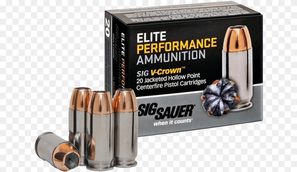 Sig Sauer Hollow Point Ammo, Ammunition, Weapon, Bullet, Bottle Png Image