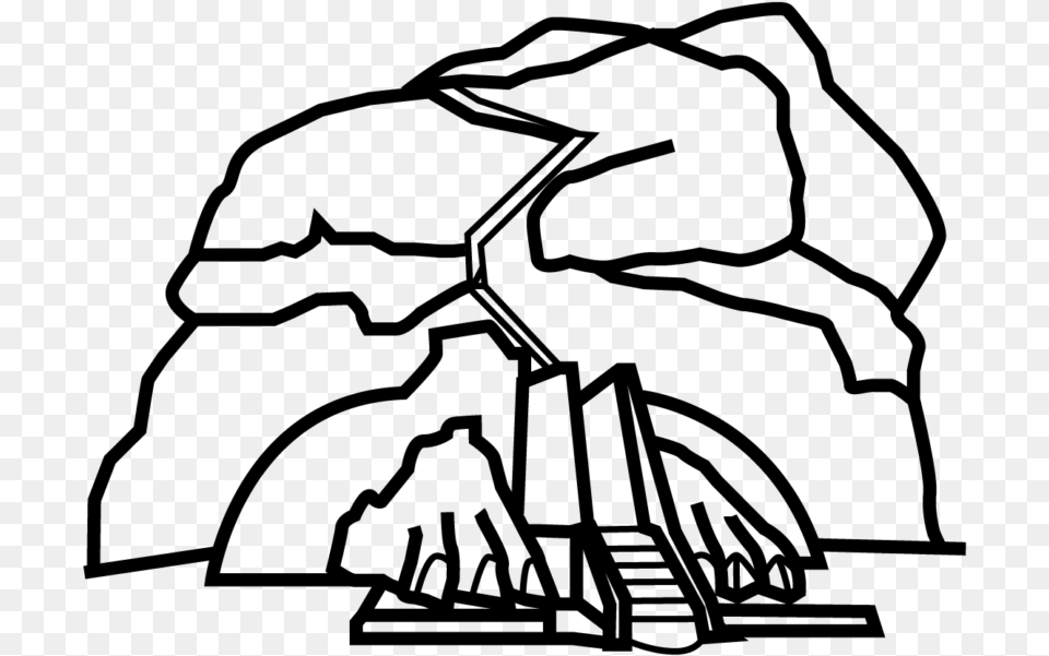 Sigiriya Rock Line Art, Gray Free Transparent Png