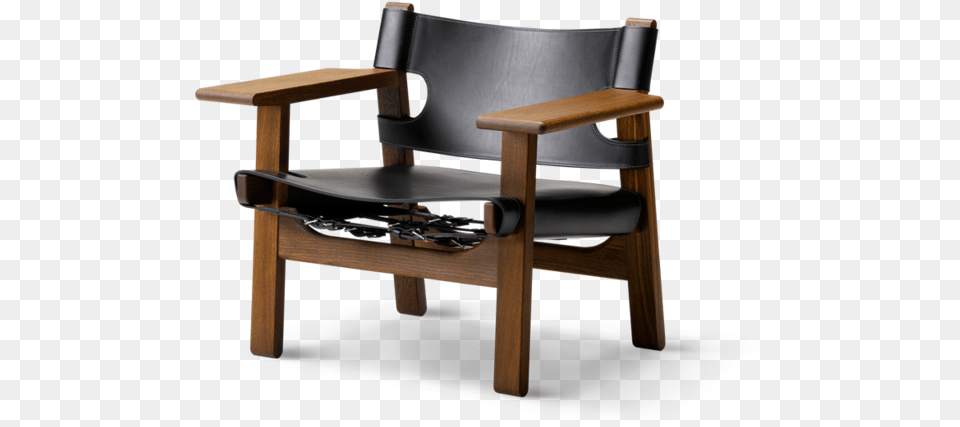 Siglo Moderno Bm 2226 V2 Blackleather Smokedoak, Chair, Furniture, Armchair Free Png Download