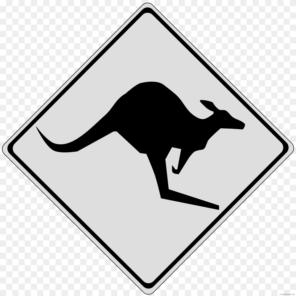 Sign Clipart Kangaroo, Symbol, Road Sign, Animal, Mammal Free Transparent Png