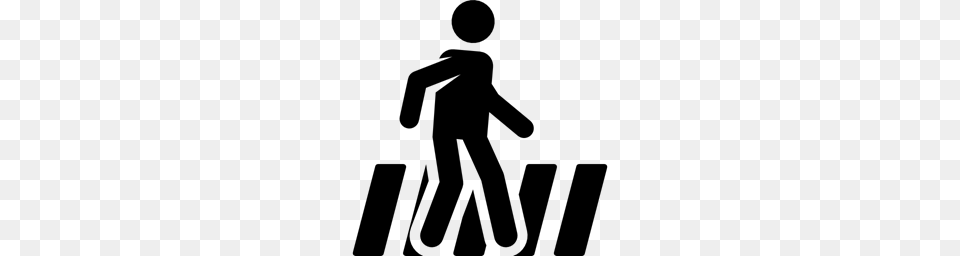 Sign Crosswalk People Pedestrian Traffic Sign Stick Man Icon, Gray Free Transparent Png