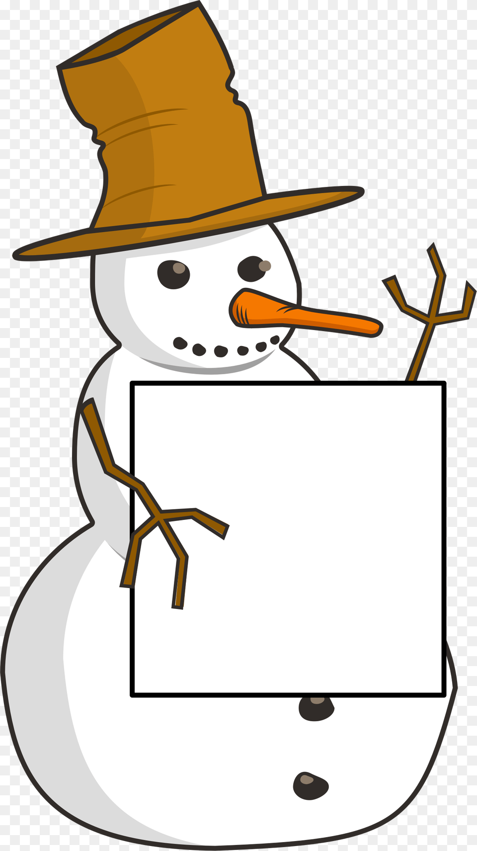 Sign Holding Snowman Clip Arts Snowman With Sign Clipart, Nature, Outdoors, Winter, Snow Png Image