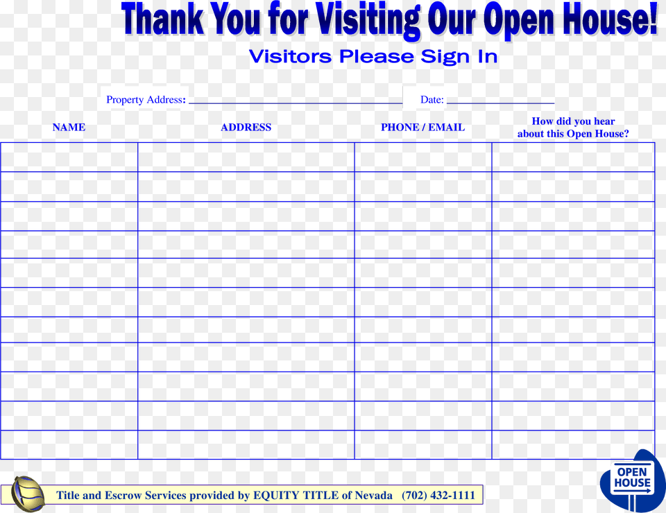 Sign In Sheet Unique Open House Sign In Sheet Downloadable Open House Sign In Sheet, Page, Text, Chart, Plot Free Transparent Png