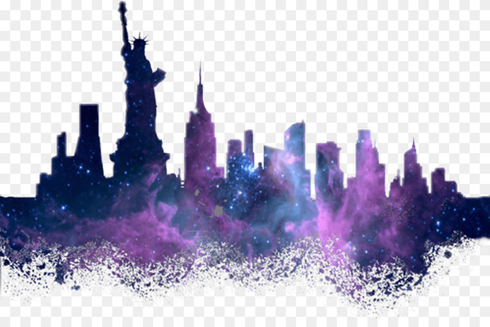 Sign In To Save It To Your Collection New York Skyline Painting, Purple, Crystal, Mineral Free Png