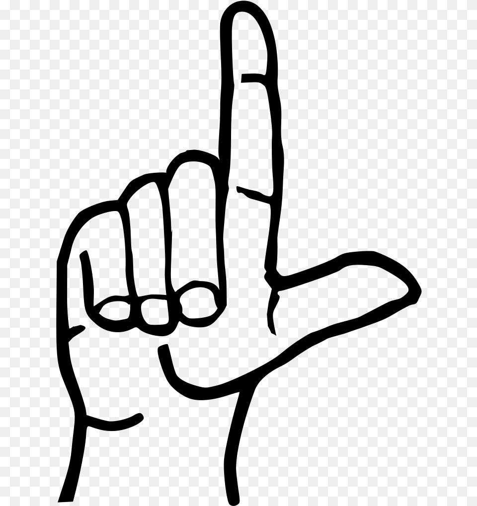 Sign Language L Svg, Gray Free Png Download