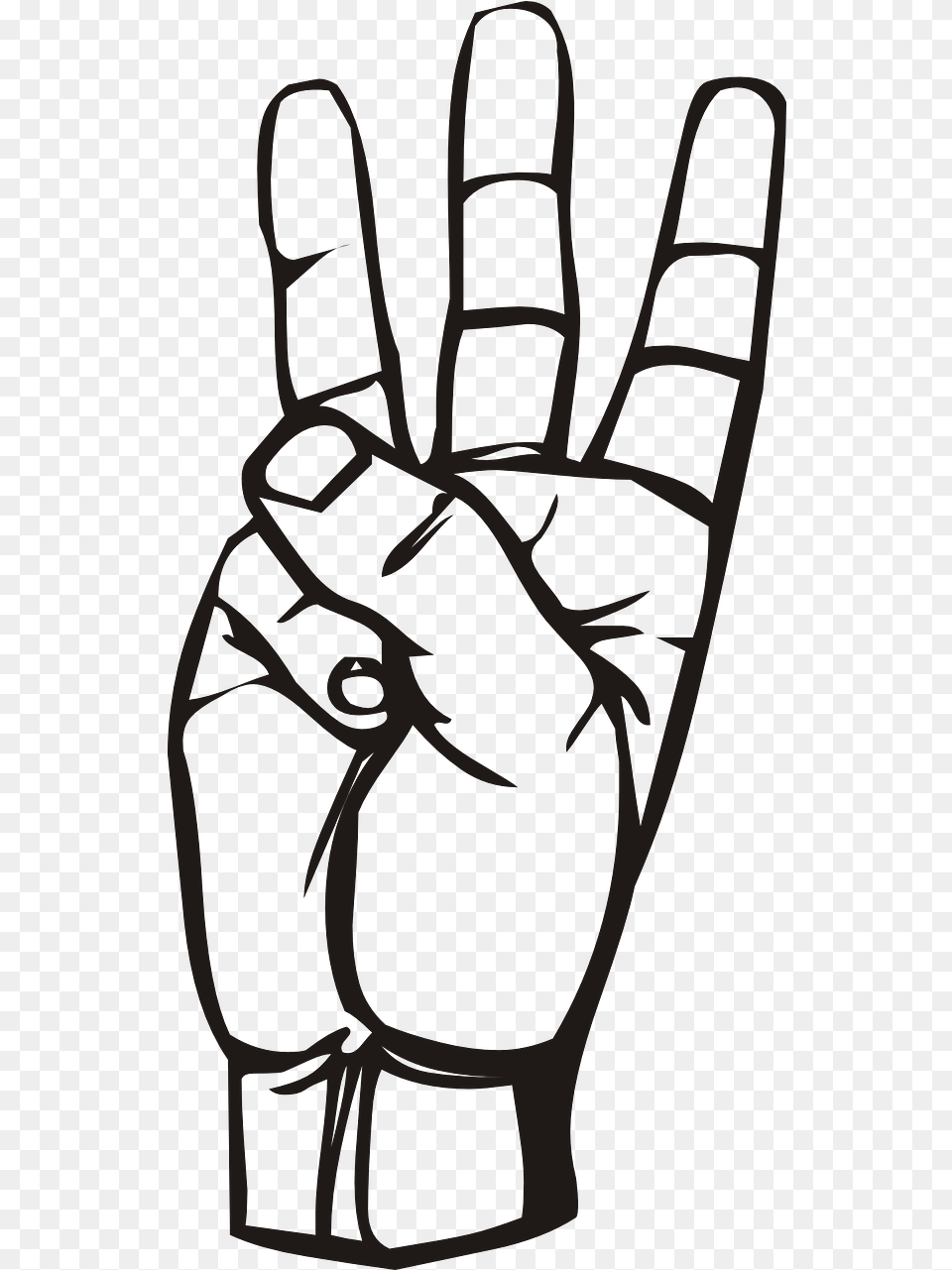 Sign Language Letter W, Body Part, Clothing, Glove, Hand Png