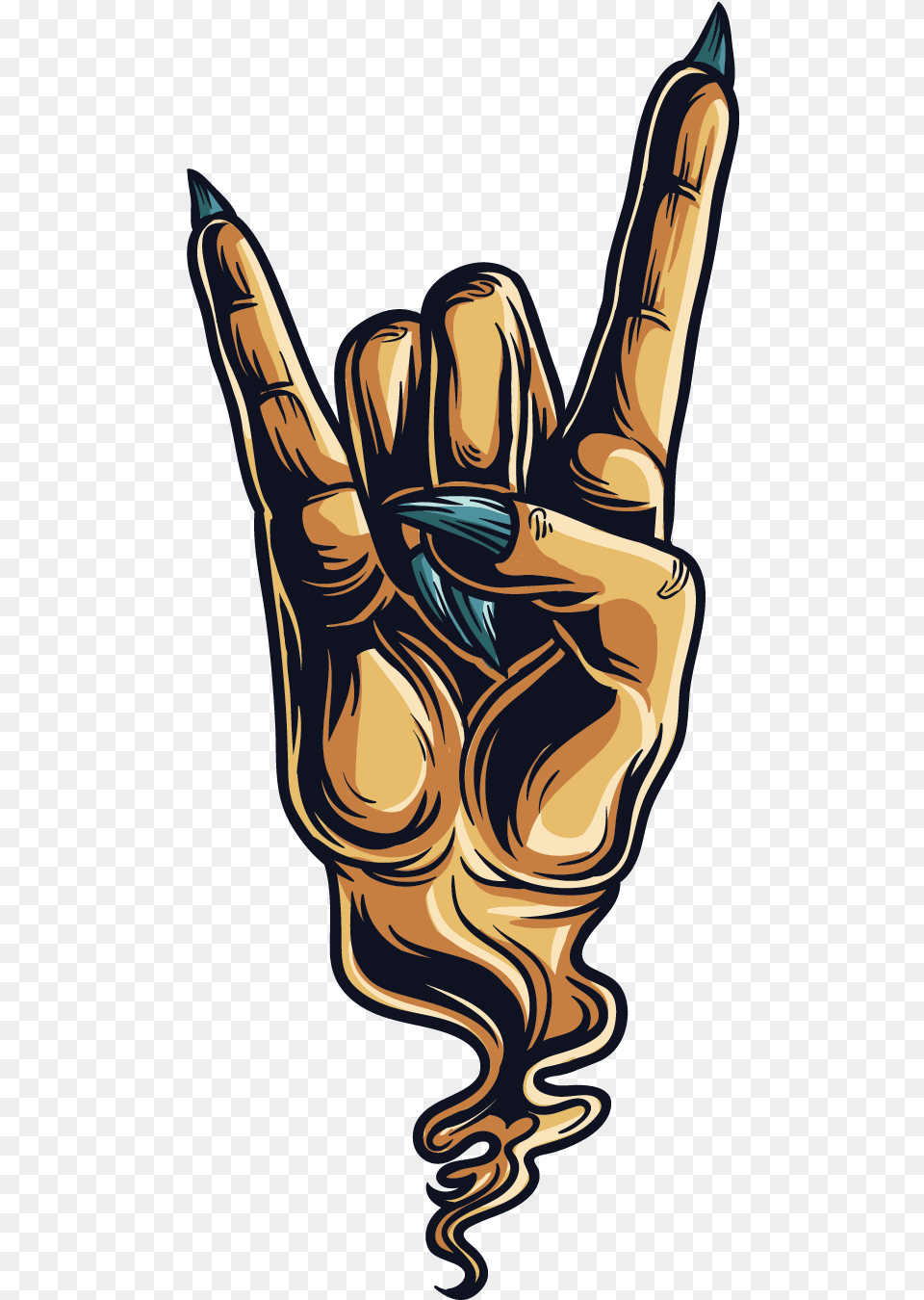 Sign Of The Horns Devil Hand Gesture Sticker Devil Horns Hand, Back, Body Part, Person, Art Free Png Download