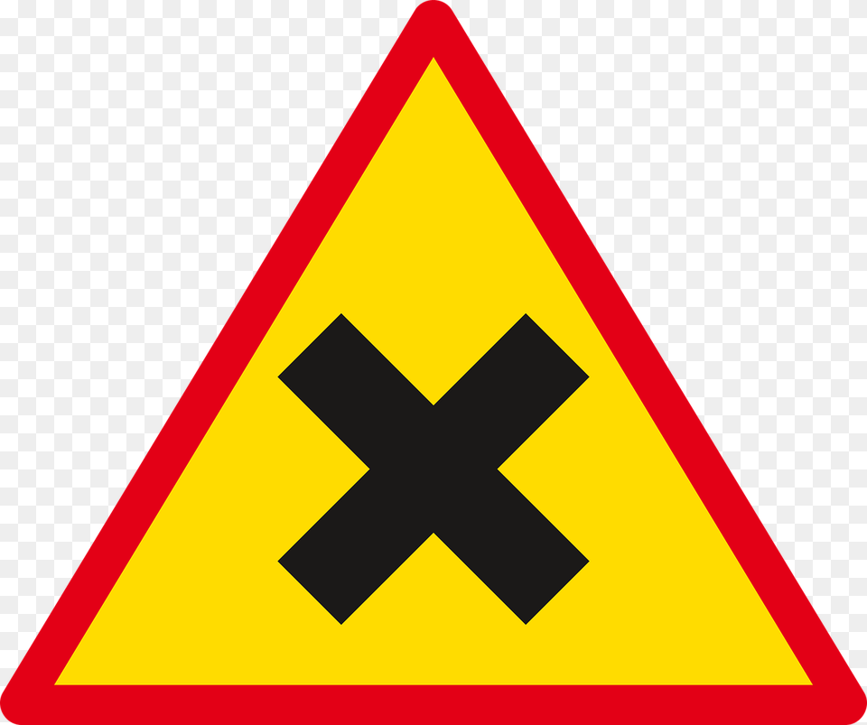 Sign Road Road Sign Free Photo Warning Sign With Cross, Symbol, Road Sign Png