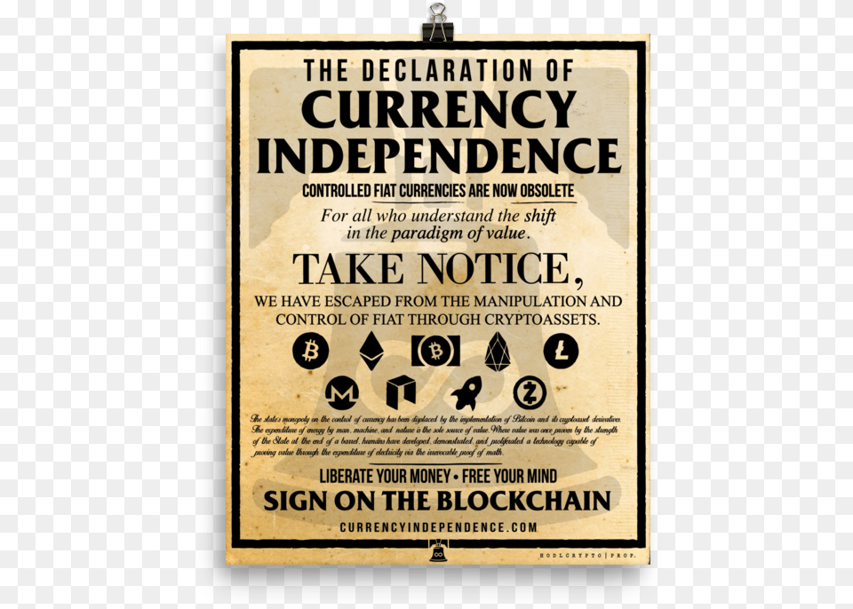 Sign The Declaration Hodl, Advertisement, Poster Free Png Download