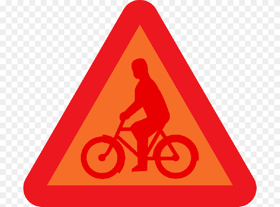 Sign Transportation Bicycle Warning Roadsigns Clipart Person Riding Bike, Symbol, Adult, Male, Man Free Transparent Png