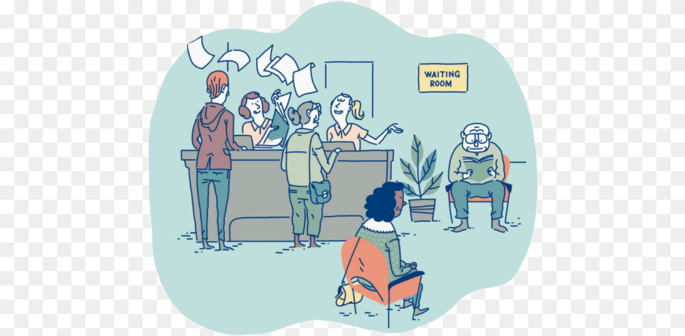 Signallamp Health Waiting Room Cartoon, Publication, Book, Comics, Person Free Png