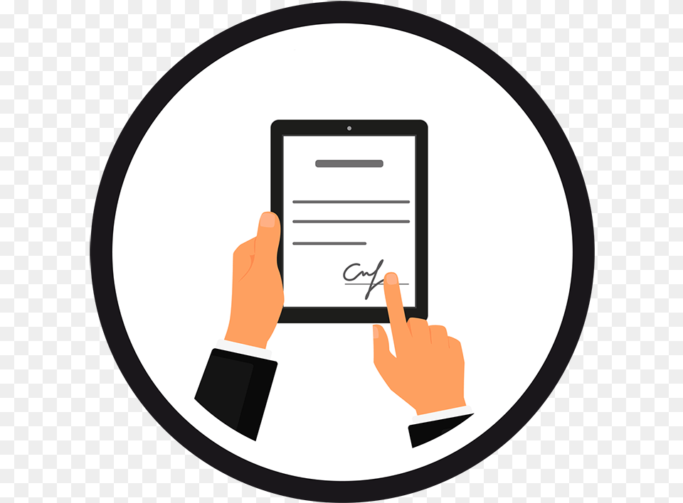 Signature In Documents And Thus Be Able To Eliminate Document Digital Sign, Computer, Electronics, Text, Tablet Computer Free Png Download