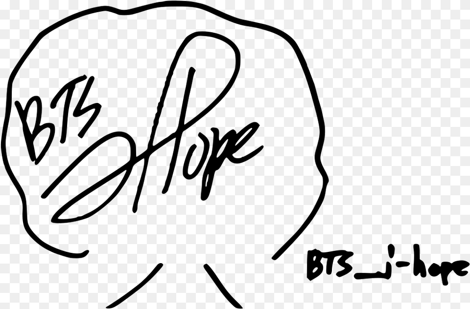 Signature Of Bts Bts J Hope Signature, Gray Free Png