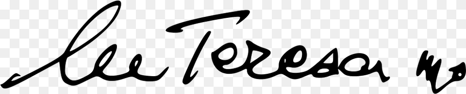 Signature Of Mother Teresa Mother Teresa39s Real Signature, Gray Free Png Download