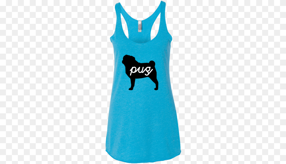 Signature Pug Women39s Tank Turquoise, Clothing, Tank Top, Animal, Bear Png Image